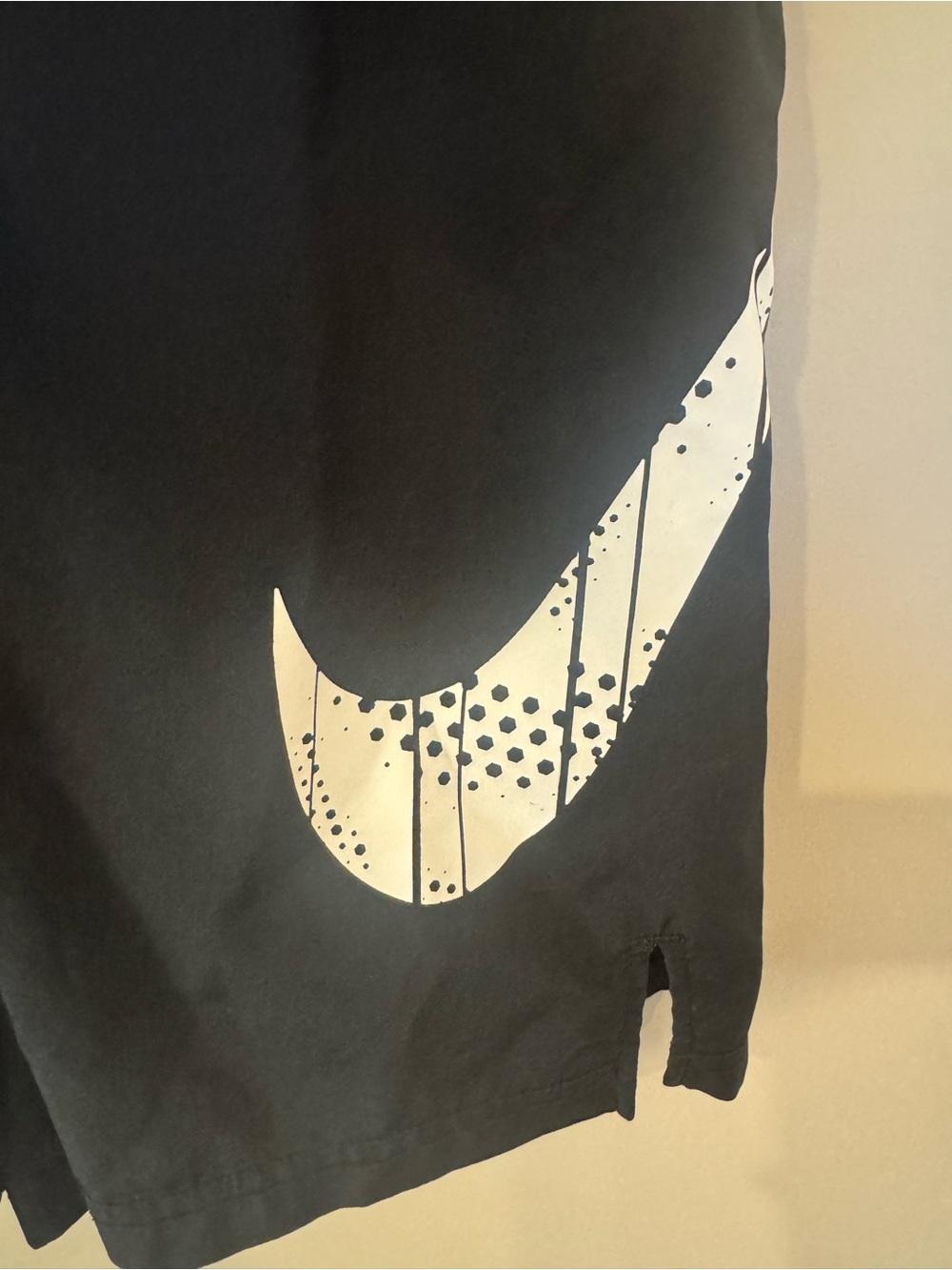 Nike Black Athletic Shorts with White Swoosh - Picture 4 of 5